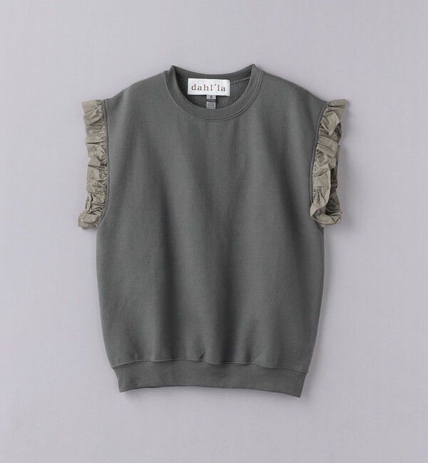 UNITED ARROWS「＜dahl&rsquo;ia＞フリルスリーブ スウェット」|Tシャツ・カットソー|DK.GRAY