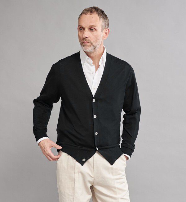 UNITED ARROWS「＜SOVEREIGN＞ハイゲージニット カーディガン」|カーディガン|BLACK