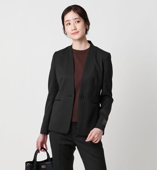 UNITED ARROWS「Vitale Barberis Canonico ノーラペルジャケット」|ノーカラージャケット|BLACK