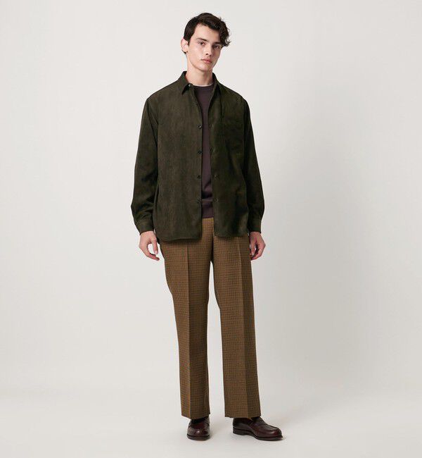 UNITED ARROWS「スエードライク レギュラーカラー オーバーシャツ」|シャツ・ブラウス|