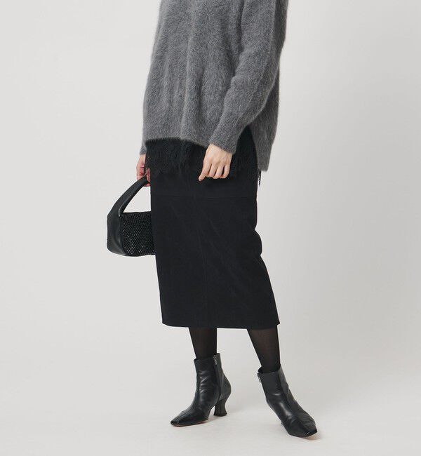UNITED ARROWS「スエードライク タイトスカート ‐ウォッシャブル‐」|タイト|BLACK