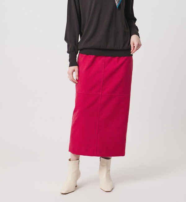 UNITED ARROWS「スエードライク タイトスカート ‐ウォッシャブル‐」|タイト|PINK