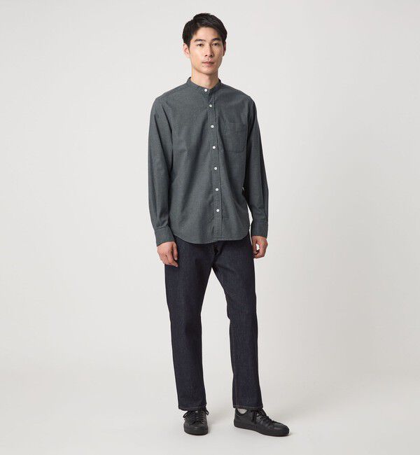 UNITED ARROWS green label relaxing「ナチュラルフィット  バンドカラー シャツ」|シャツ・ブラウス|