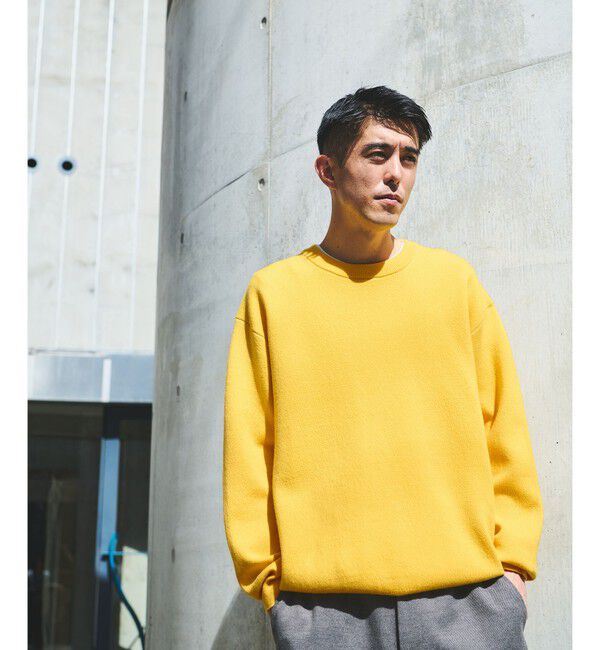 UNITED ARROWS green label relaxing「ダブルフェイス クルーネック ニット」|ニット・セーター|YELLOW