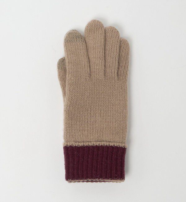 UNITED ARROWS green label relaxing「バイカラー ニット グローブ -タッチパネル対応-」|手袋|