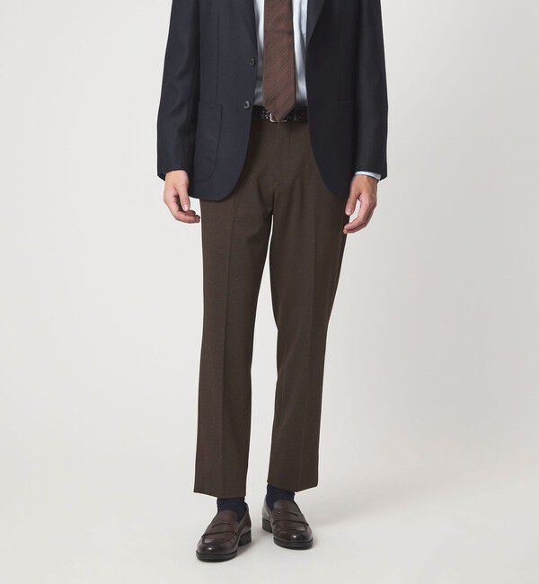 UNITED ARROWS green label relaxing「エブリット TRPU ジャカード ジャージー スタンダード イージー スラックス -ウォッシャブル・ストレッチ-」|スラックス|DK.BROWN