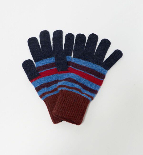 UNITED ARROWS green label relaxing「＜ROBERT MACKIE＞ボーダー グローブ」|手袋|NAVY