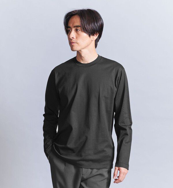 BEAUTY&YOUTH UNITED ARROWS「ハイゲージ ガスコットン クルーネック ロングスリーブ カットソー」|Tシャツ・カットソー|BLACK