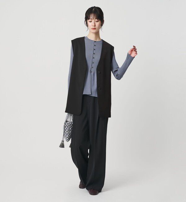 BEAUTY&YOUTH UNITED ARROWS「【WEB限定 Wardrobe DAILY MINIMAL】ダブルクロス リボンベルトジレ ウォッシャブル」|ベスト・ジレ|