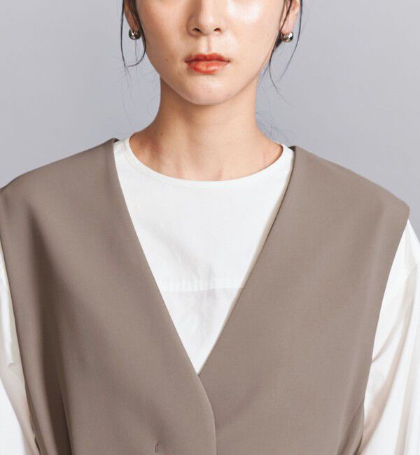 BEAUTY&YOUTH UNITED ARROWS「【WEB限定 Wardrobe DAILY MINIMAL】ダブルクロス リボンベルトジレ ウォッシャブル」|ベスト・ジレ|