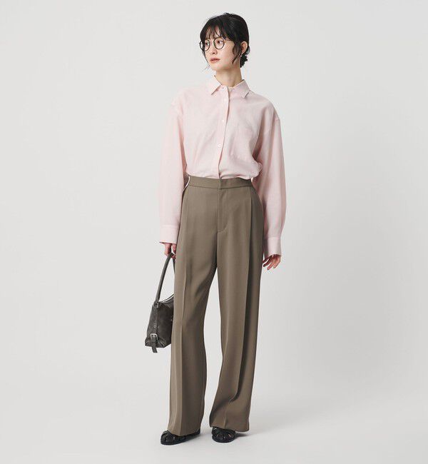 BEAUTY&YOUTH UNITED ARROWS「【WEB限定 Wardrobe DAILY MINIMAL】ダブルクロス タックワイドストレートパンツ -ウォッシャブル-」|スラックス|