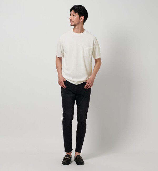 BEAUTY&YOUTH UNITED ARROWS「【WEB限定 WARDROBE SMART】マシーンウォッシュ 1ポケット ニット Tシャツ【抗菌・防臭】」|ニット・セーター|