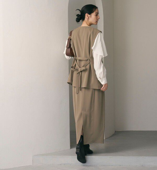 BEAUTY&YOUTH UNITED ARROWS「【WEB限定 Wardrobe DAILY MINIMAL】ダブルクロス カーブスカート ウォッシャブル」|スカート|