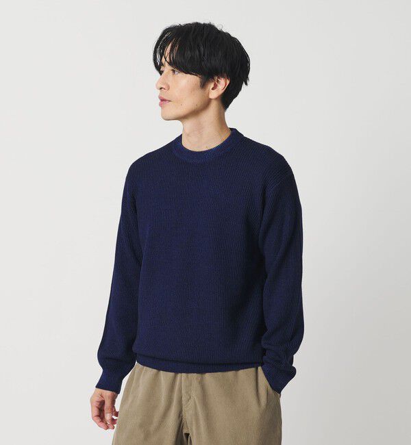 BEAUTY&YOUTH UNITED ARROWS「フェード アゼ クルーネック ニット 手洗い可能」|ニット・セーター|