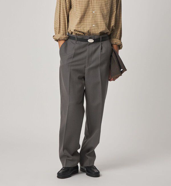 STEVEN ALAN「＜Steven Alan＞ ウール オックスフォード アウト ワンプリーツ スラックス」|スラックス|