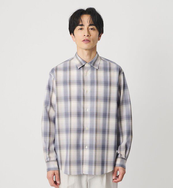 BEAUTY&YOUTH UNITED ARROWS「尾州 TW オンブレ チェック レギュラー シャツ GRANDE TAPERD型 ウォッシャブル MADE IN JAPAN」|シャツ・ブラウス|