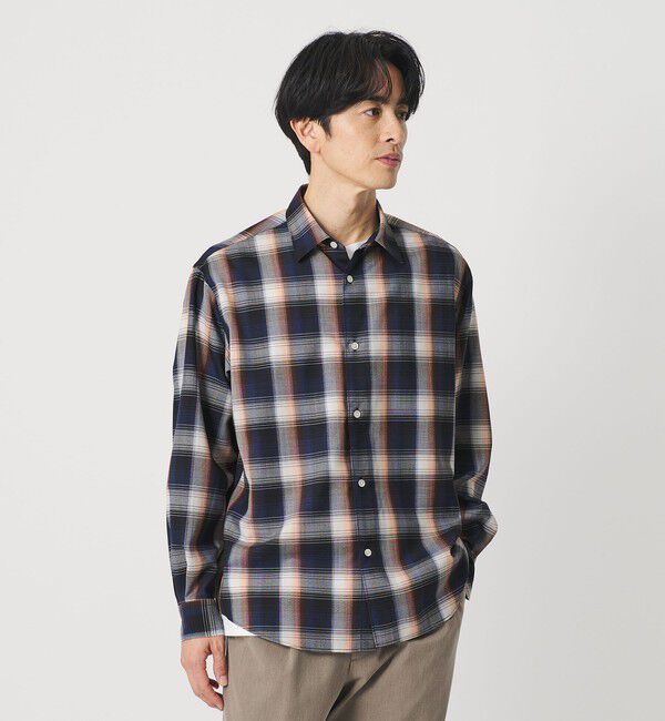 BEAUTY&YOUTH UNITED ARROWS「尾州 TW オンブレ チェック レギュラー シャツ GRANDE TAPERD型 ウォッシャブル MADE IN JAPAN」|シャツ・ブラウス|