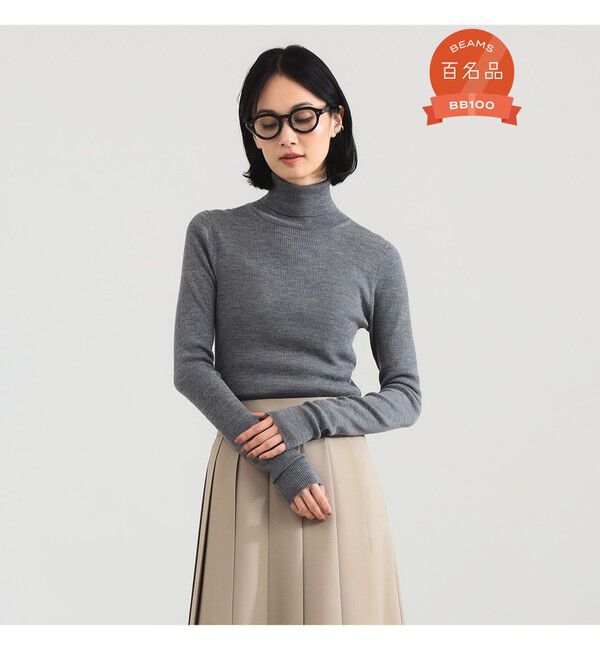 Demi-Luxe BEAMS 「リブ タートルネックニット」|ニット・セーター|GREY
