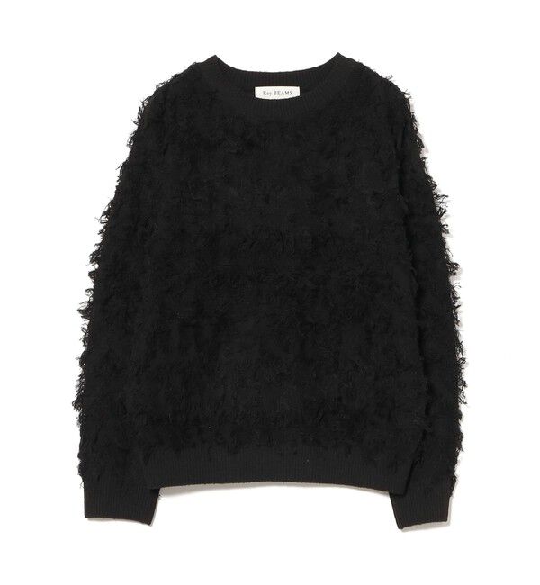 Ray BEAMS 「カット ジャカード フリンジ クルーネック ニット」|ニット・セーター|