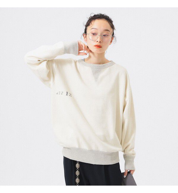 BEAMSBOY「【別注】 WAREHOUSE & CO. / ステンシル13 前V スウェット」|スウェット・ジャージ|OFF_WHT