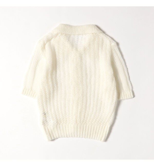 Ray BEAMS 「シャギー メッシュ ポロ カーディガン」|ニット・セーター|