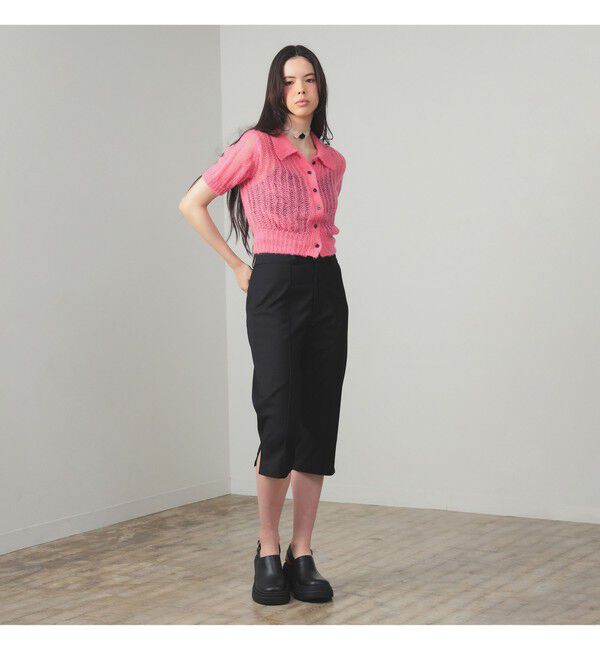 Ray BEAMS 「シャギー メッシュ ポロ カーディガン」|ニット・セーター|