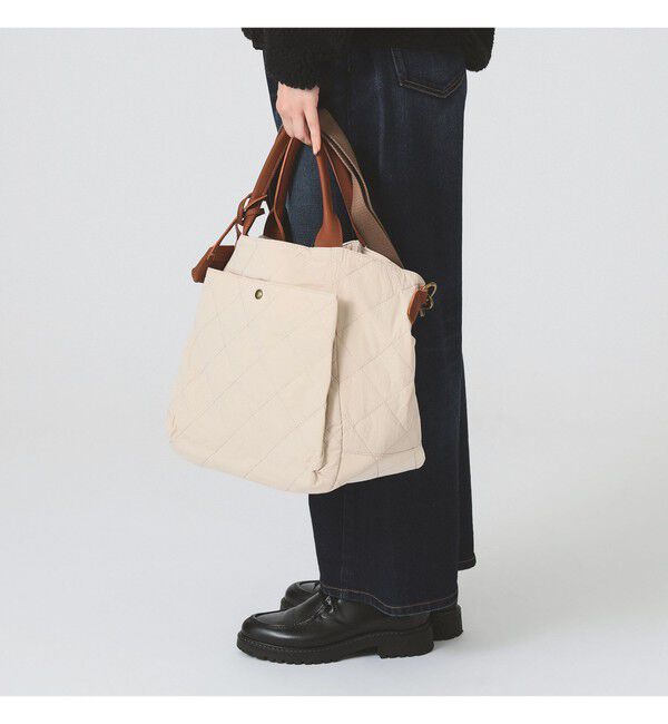 Ray BEAMS 「【別注】toleur / ナイロン キルト バッグ」|トートバッグ|WHITE BEIGE