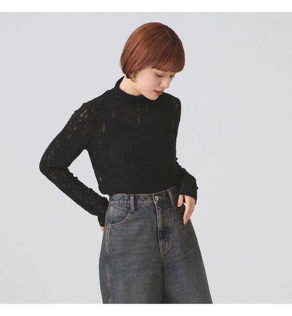 Ray BEAMS 「レース ジャガード ハイネック トップス」|Tシャツ・カットソー|
