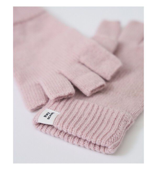 Ray BEAMS 「カシミヤ フィンガーレス グローブ 25AW」|手袋|PINK
