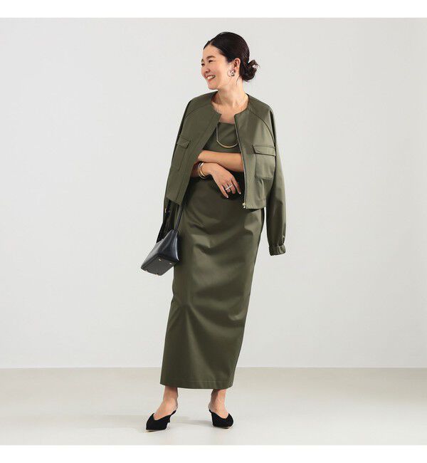 Demi-Luxe BEAMS 「エディター東原妙子 &times; Demi-Luxe BEAMS / シャイニー ポケット ショートブルゾン」|ブルゾン・スタジャン|