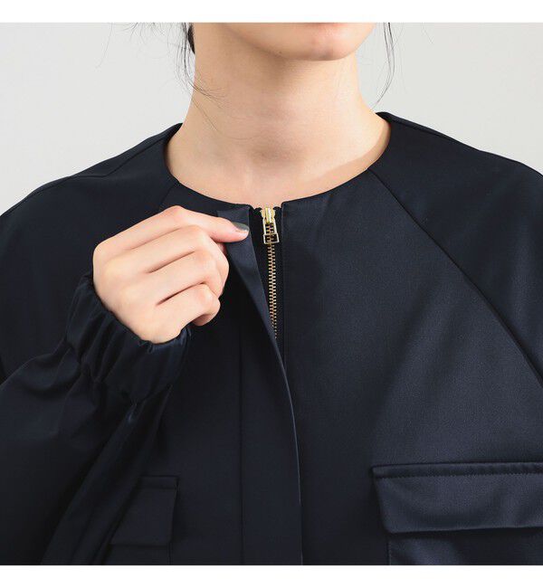 Demi-Luxe BEAMS 「エディター東原妙子 &times; Demi-Luxe BEAMS / シャイニー ポケット ショートブルゾン」|ブルゾン・スタジャン|