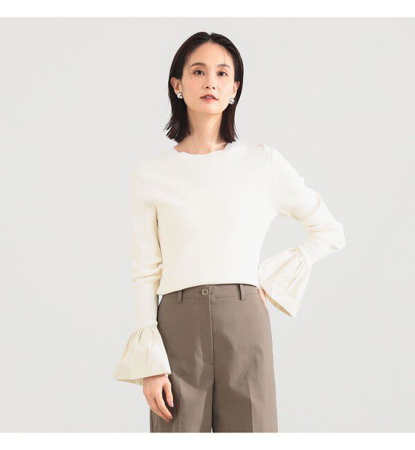 Demi-Luxe BEAMS 「ベルスリーブ クルーネック ニット」|ニット・セーター|