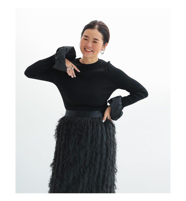 Demi-Luxe BEAMS 「ベルスリーブ クルーネック ニット」|ニット・セーター|