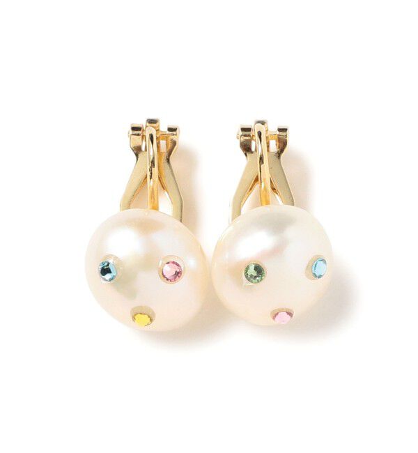 Ray BEAMS 「淡水パール ビジュー イヤリング」|イヤリング|MIX