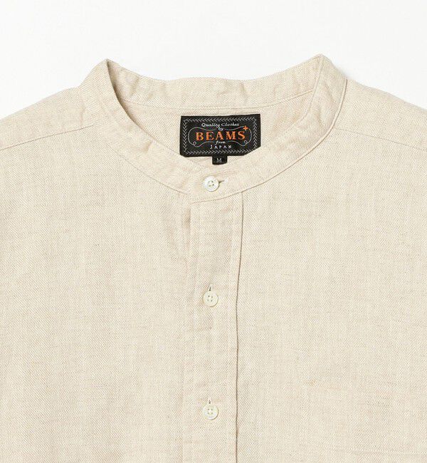 BEAMS PLUS「BEAMS PLUS / Band Collar Pullover Cotton Linen Herringbone」|シャツ・ブラウス|
