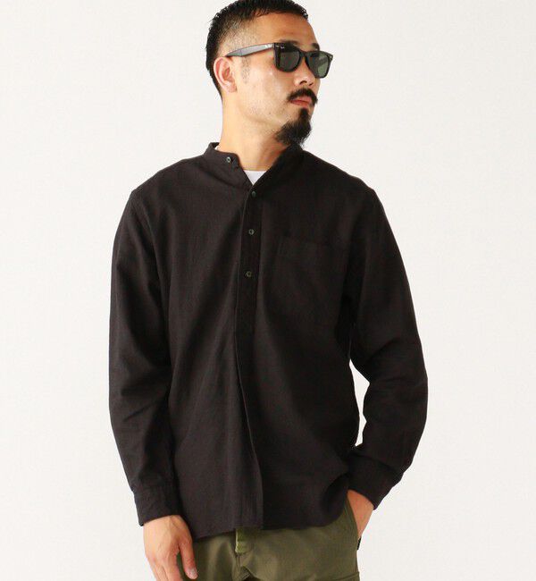 BEAMS PLUS「BEAMS PLUS / Band Collar Pullover Cotton Linen Herringbone」|シャツ・ブラウス|