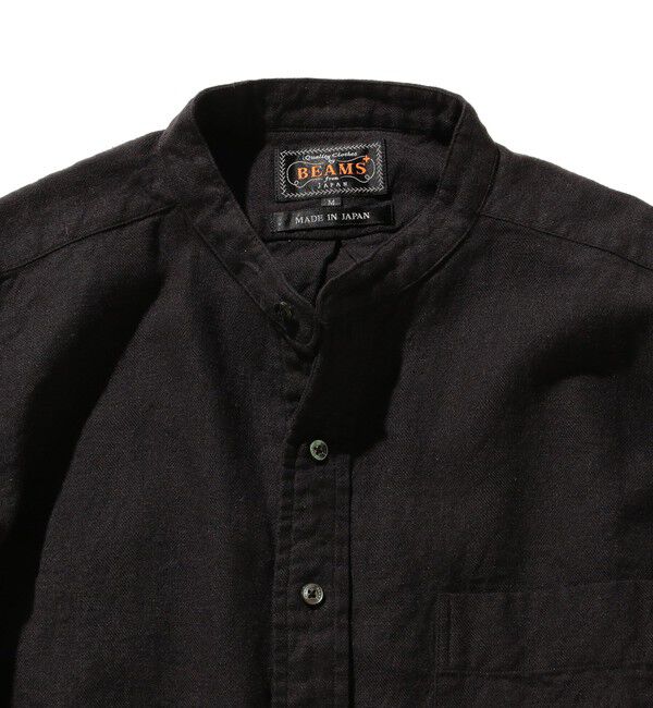 BEAMS PLUS「BEAMS PLUS / Band Collar Pullover Cotton Linen Herringbone」|シャツ・ブラウス|