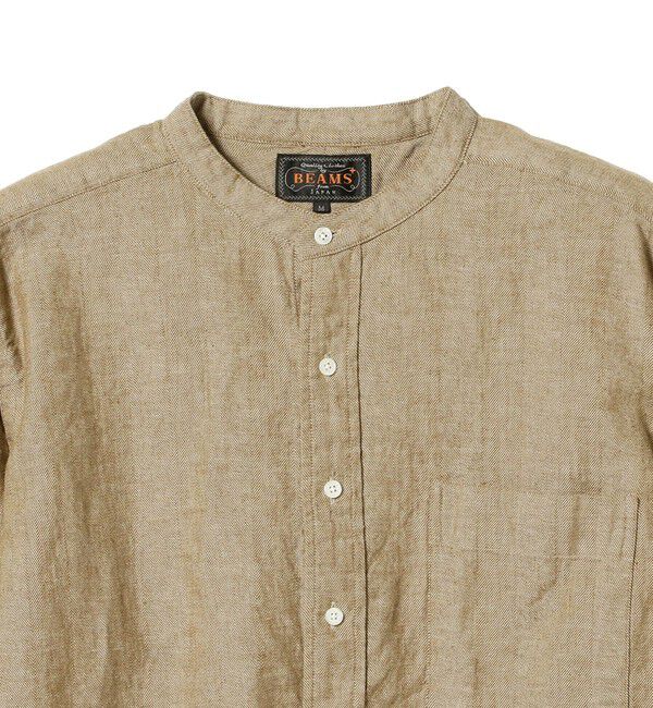 BEAMS PLUS「BEAMS PLUS / Band Collar Pullover Cotton Linen Herringbone」|シャツ・ブラウス|