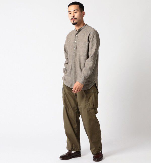 BEAMS PLUS「BEAMS PLUS / Band Collar Pullover Cotton Linen Herringbone」|シャツ・ブラウス|