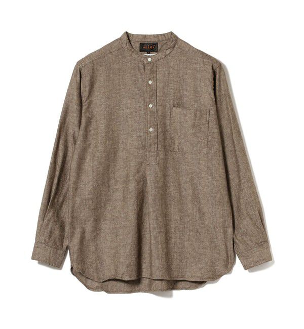 BEAMS PLUS「BEAMS PLUS / Band Collar Pullover Cotton Linen Herringbone」|シャツ・ブラウス|