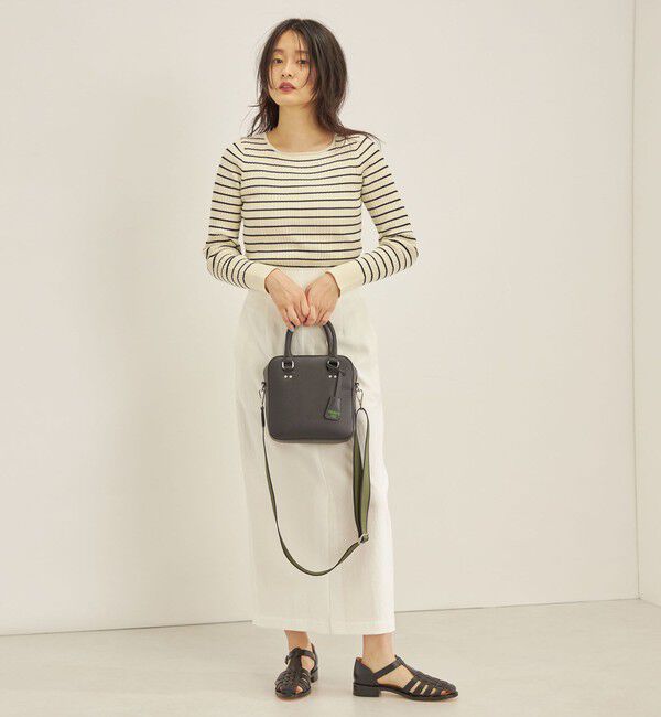 SHIPS for women「〈手洗い可能〉フェルガナ コットン ランダム リブ スクエアネック プルオーバー ◇」|ニット・セーター|