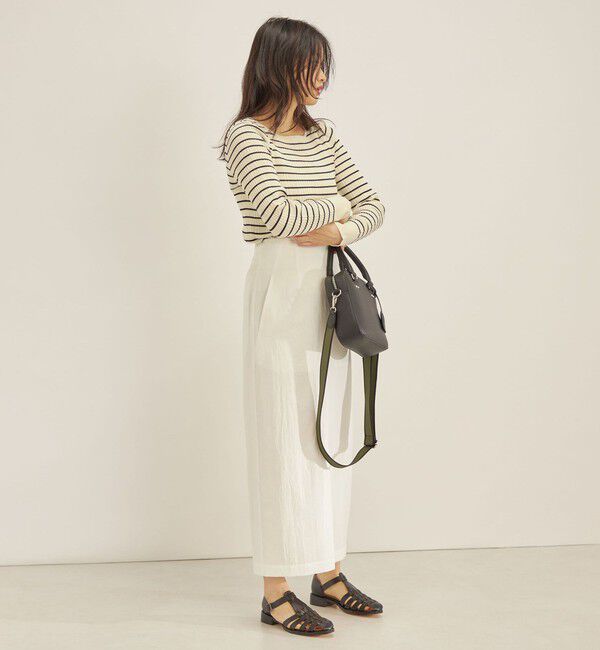 SHIPS for women「〈手洗い可能〉フェルガナ コットン ランダム リブ スクエアネック プルオーバー ◇」|ニット・セーター|