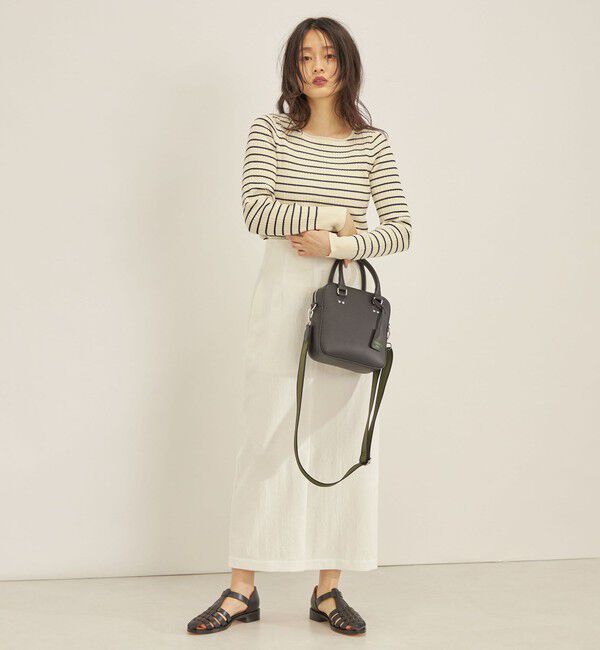 SHIPS for women「〈手洗い可能〉フェルガナ コットン ランダム リブ スクエアネック プルオーバー ◇」|ニット・セーター|