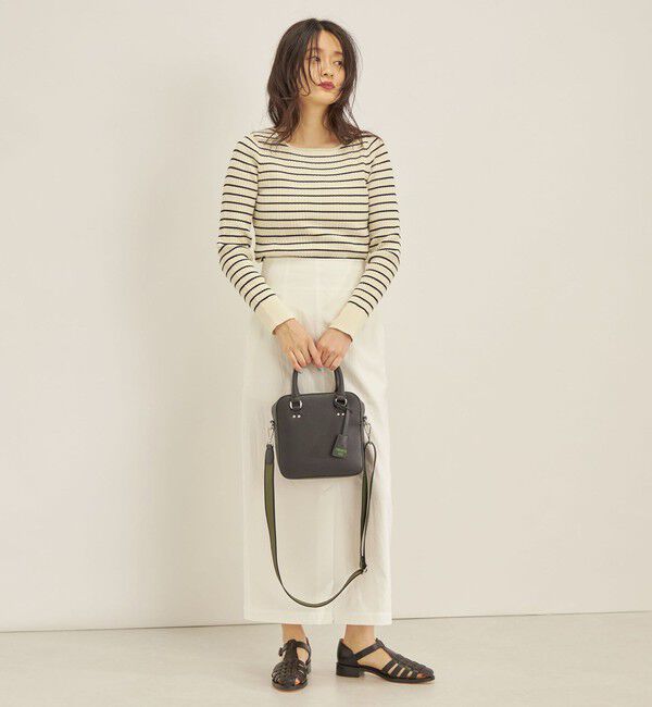 SHIPS for women「〈手洗い可能〉フェルガナ コットン ランダム リブ スクエアネック プルオーバー ◇」|ニット・セーター|