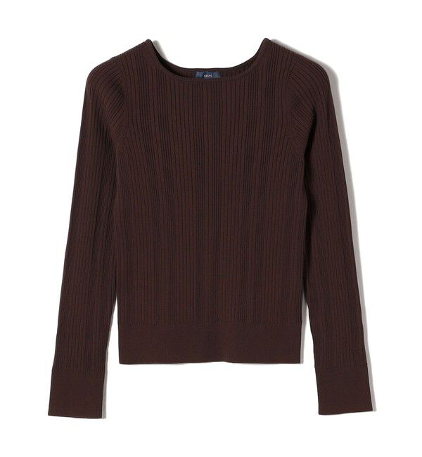 SHIPS for women「〈手洗い可能〉フェルガナ コットン ランダム リブ スクエアネック プルオーバー ◇」|ニット・セーター|