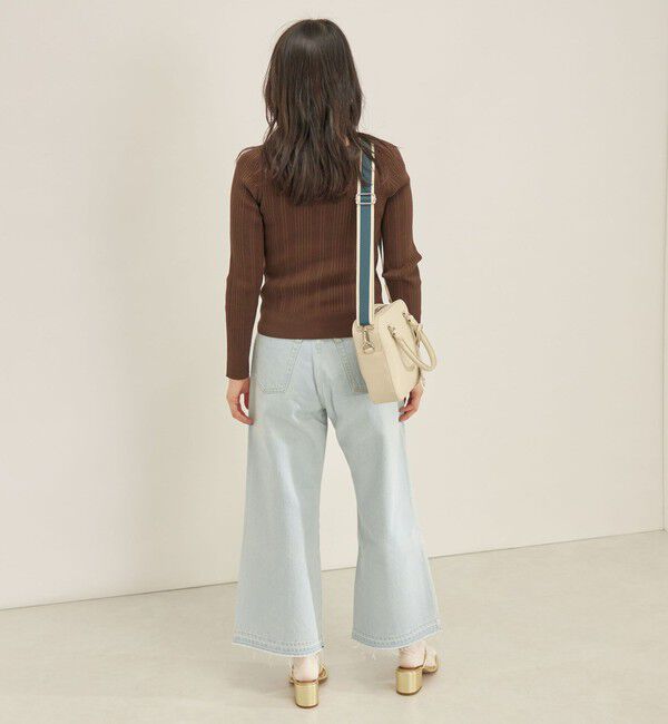 SHIPS for women「〈手洗い可能〉フェルガナ コットン ランダム リブ スクエアネック プルオーバー ◇」|ニット・セーター|