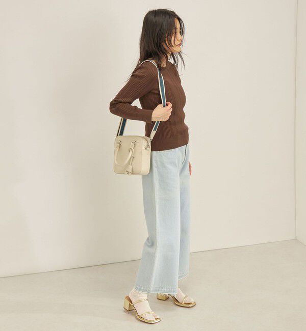 SHIPS for women「〈手洗い可能〉フェルガナ コットン ランダム リブ スクエアネック プルオーバー ◇」|ニット・セーター|