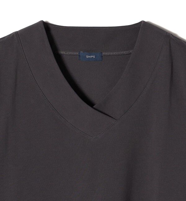 SHIPS for women「【WEB限定】〈ネックが選べる2サイズ展開〉オーガニックコットン バリエーションネック TEE」|Tシャツ・カットソー|