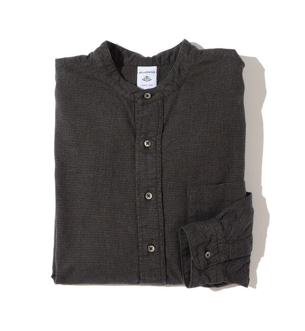 SHIPS「Southwick Gate Label: バンドカラー プルオーバー ハウンドトゥース ネルシャツ」|シャツ・ブラウス|