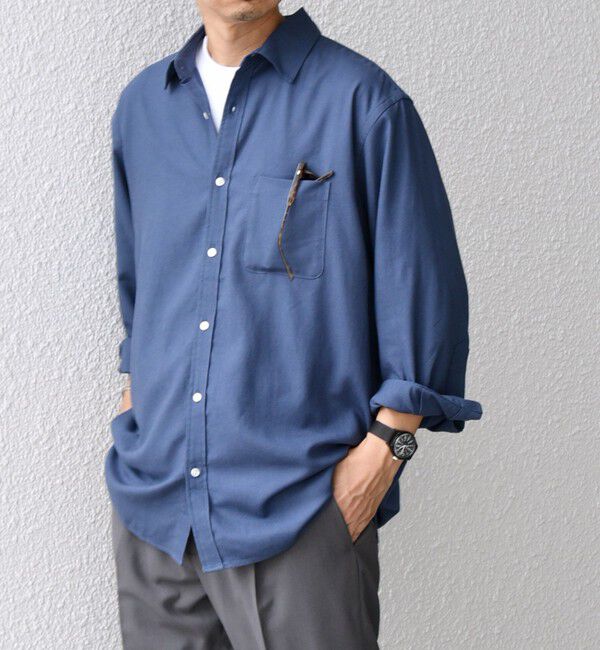 SHIPS any「【WEB限定】SHIPS any:〈洗濯機可能〉リネン / レーヨン レギュラーカラー 7分袖 シャツ◇」|シャツ・ブラウス|